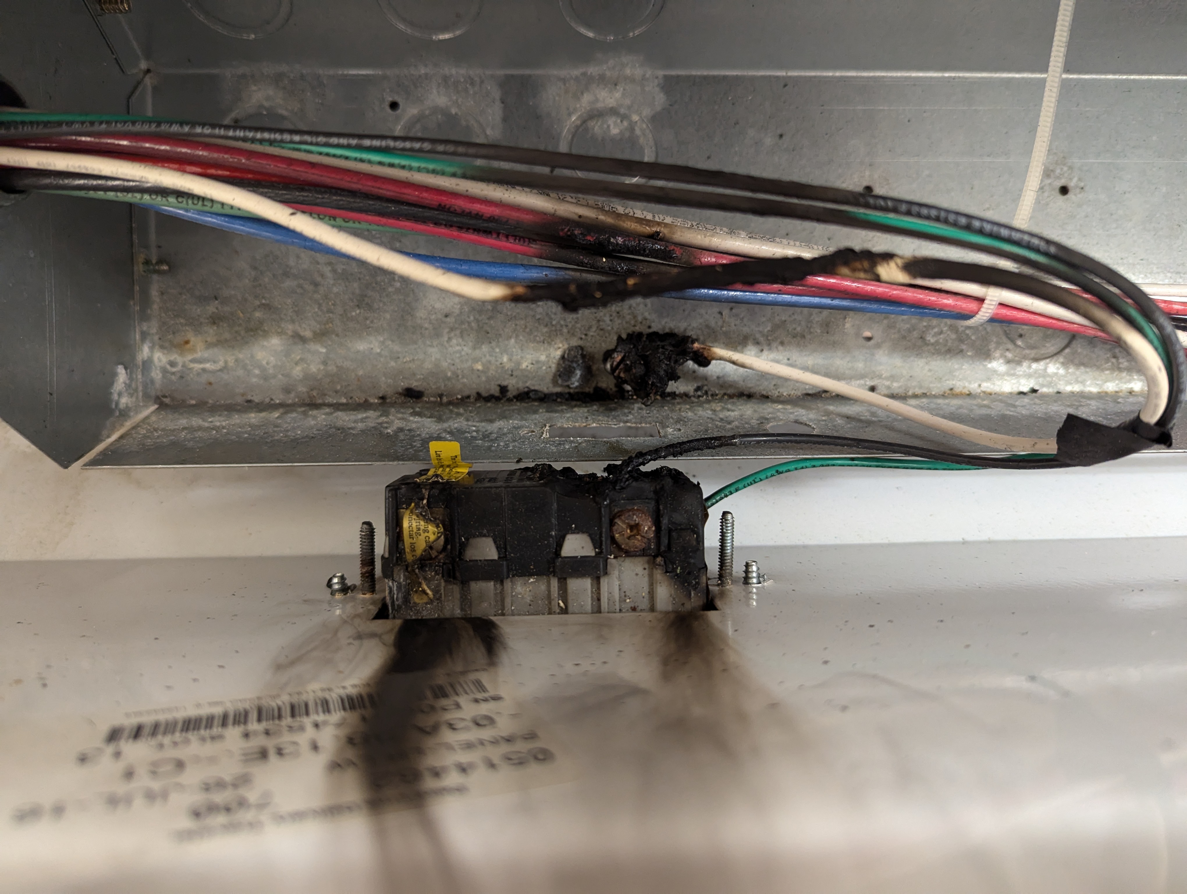 Burned electrical component in commercial HVAC requiring emergency repair in Meridian