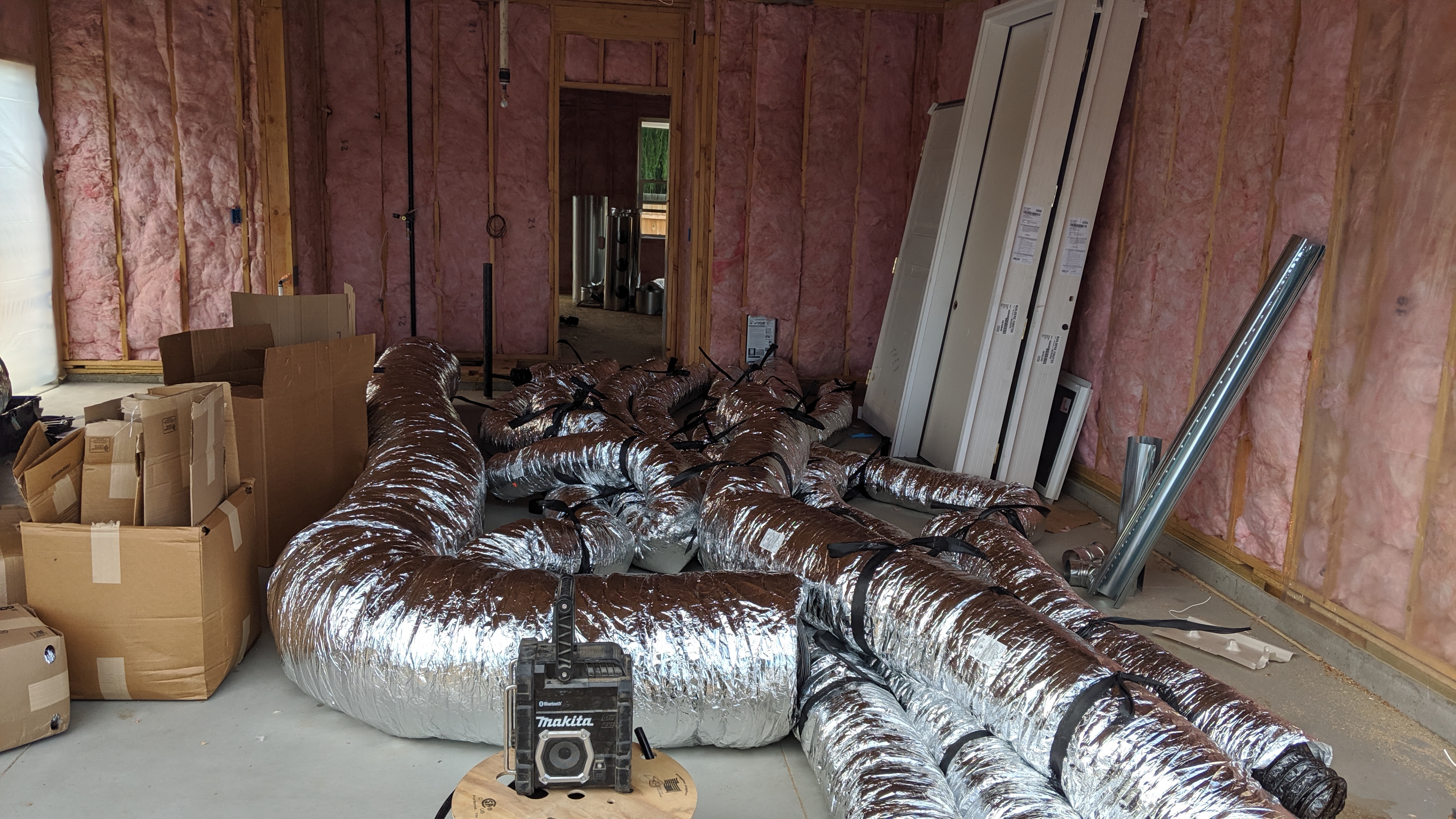 Residential flex duct installation in new construction Meridian Idaho