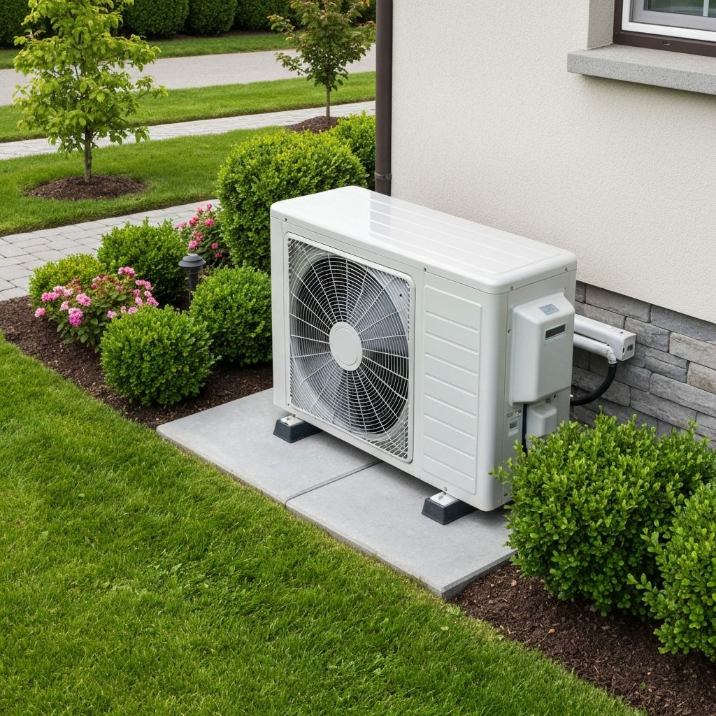 Residential AC unit installation at Meridian home